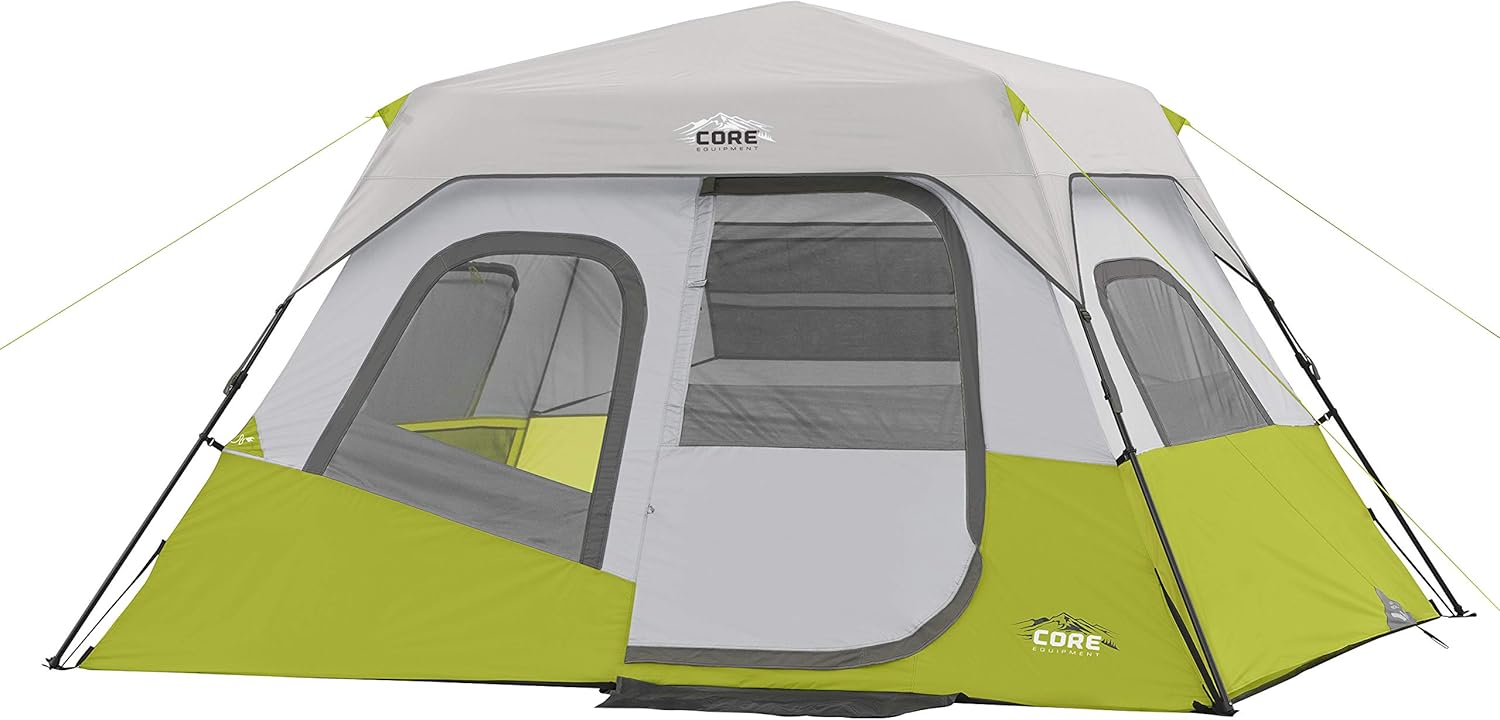 CORE Instant Cabin Tents | 6 Person / 9 Person / 10 Person / 12 Person Family Cabin Multi Room Pop Up Tents Car Camping | Included Storage Pockets for Camping Accessories - Image 9